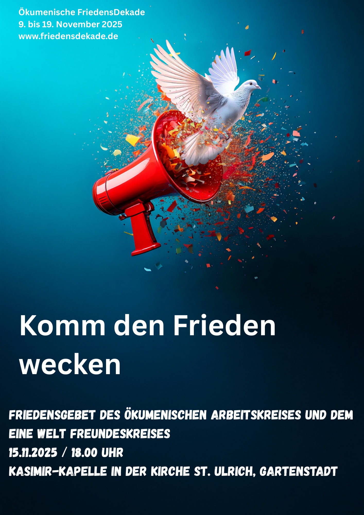 Friedensgebet am 15.11. 18.00 Uhr St. Ulrich