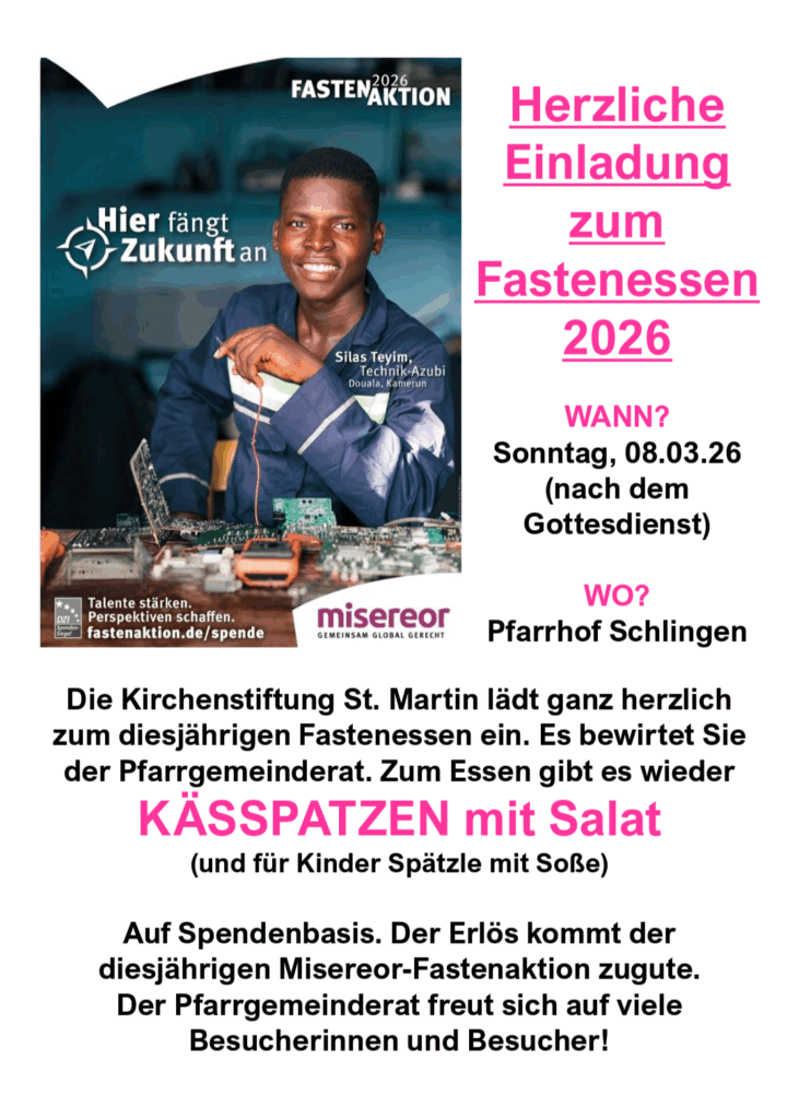 Fastenessen 8.3. Schlingen